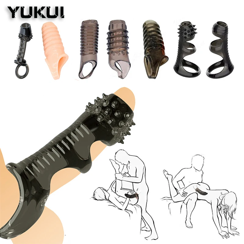 Cock Ring Reusable Penis Sleeve Sex Toys For Men Dick Enlargement Bondage Delay Ejaculation Stimulate Women Clitoris Adult Goods