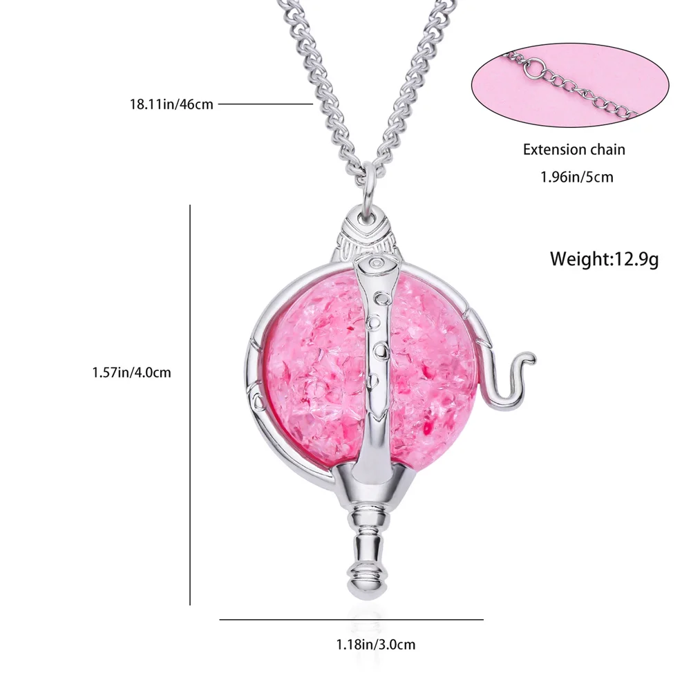 Harong Heart of Kandrakar Pendant Classic Ruby Gemstone Jewelry Anime W.i.t.c.h. Will Cosplay Necklace for Girl Woman gift