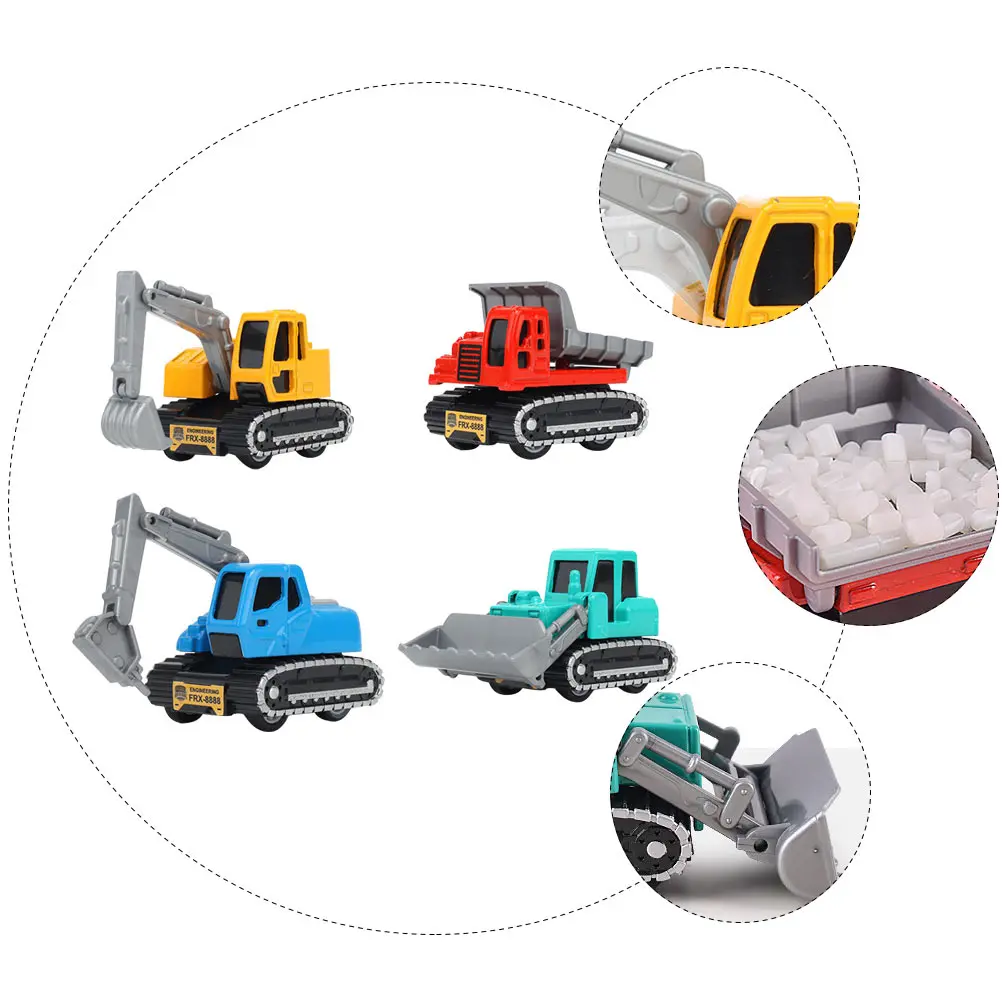 

Alloy Pull Back Engineering Car Model Vehicle Toy Simulation Kids Gift Set 4Pcs