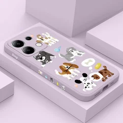 Chalk Drawing Dog Phone Case For Xiaomi Redmi Note 14 13 12 12S 11 11S 10 10S 9 9S Pro Plus 4G 5G Liquid Silicone Cover