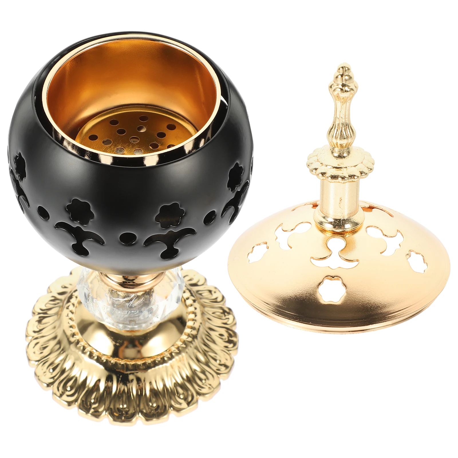 

Incense Burner Vintage Iron Art Household Tabletop Censer Portable Cones Backflow Aromatherapy Yoga Spa Meditation Reading