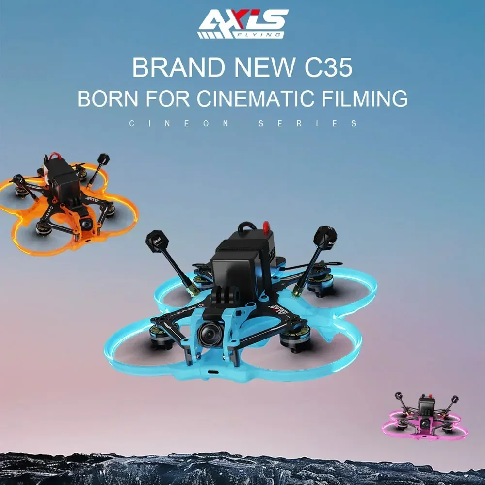 

Новый Axis Cineon C35 V3 3,5-дюймовый FPV-дрон Cinewhoop с двигателем F745 AIO C206 1960KV, совместимый с воздушным блоком O3 для RC FPVQuadcopter