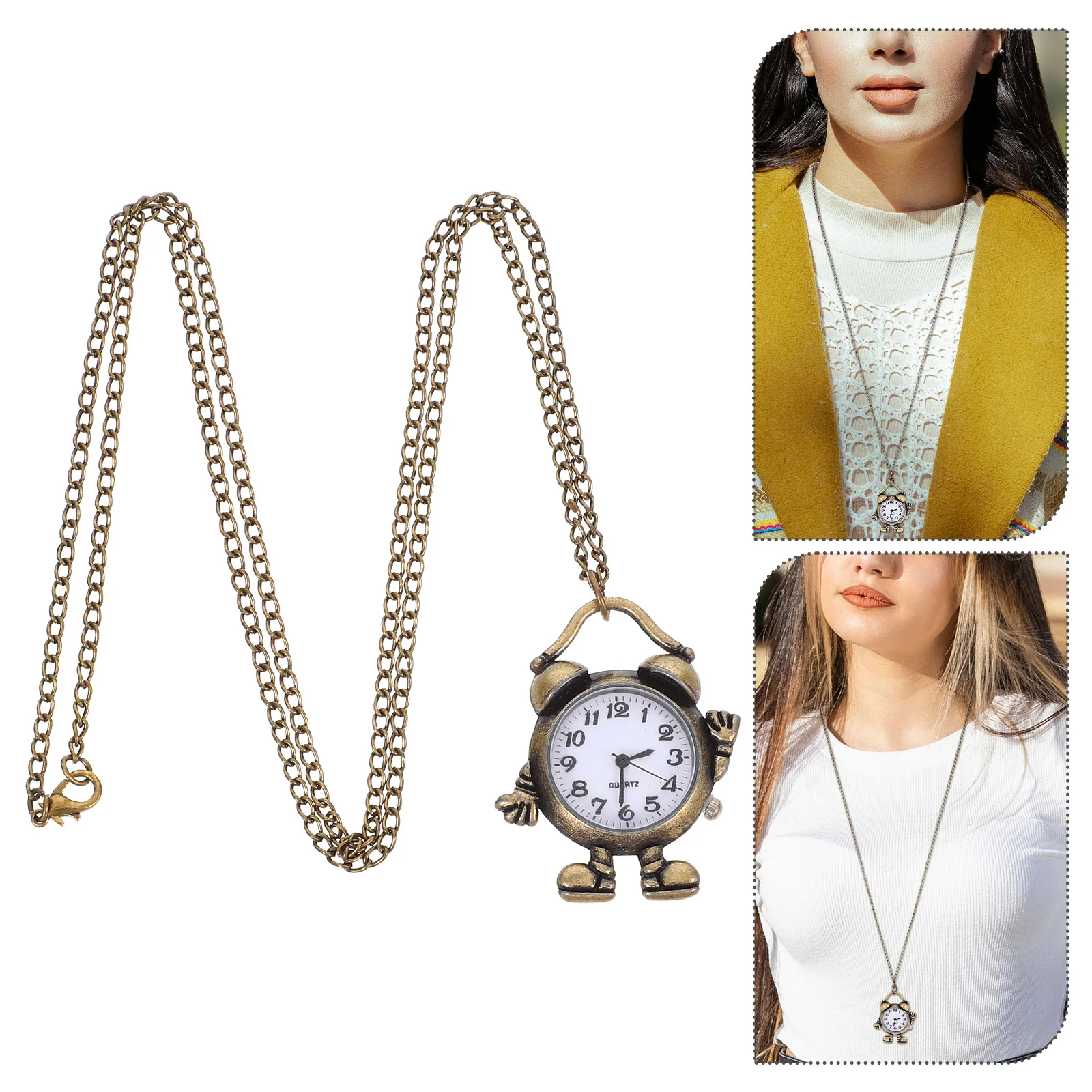 

Vintage Pocket Watch Retro Adorable Fashionable Quartz Movement Durable Practical Long Service Life Clear Dial Gift