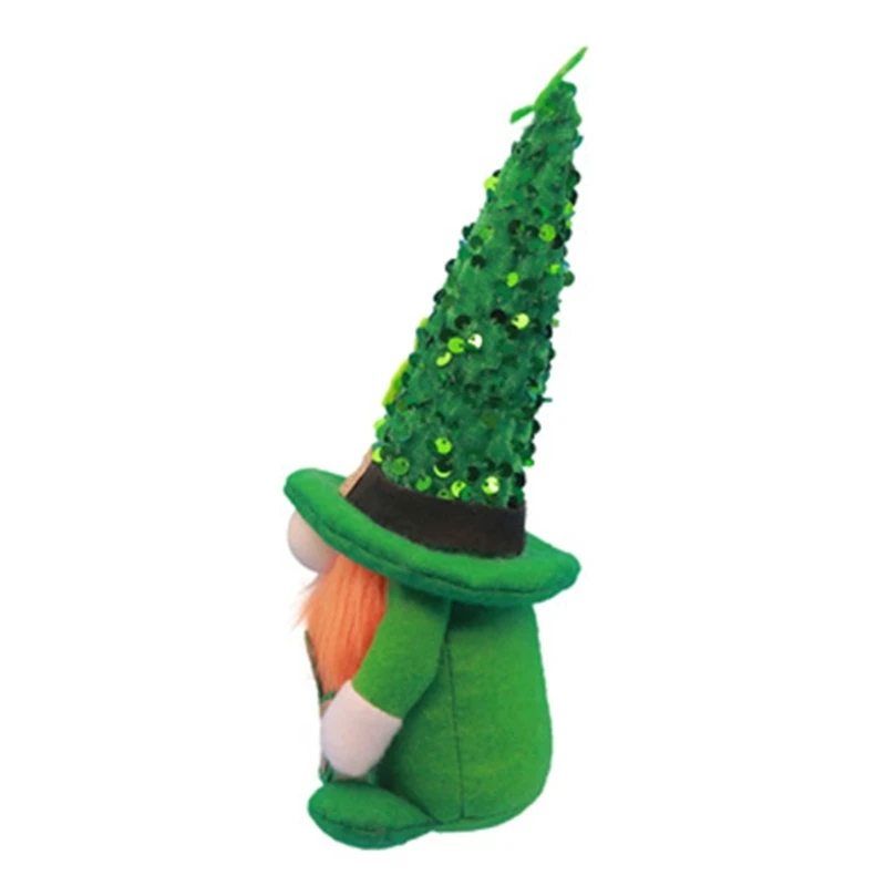 Muñeco peluche Gnomo del Día Patricio, figuritas tréboles duende peluche escandinavo, elfo irlandés hecho