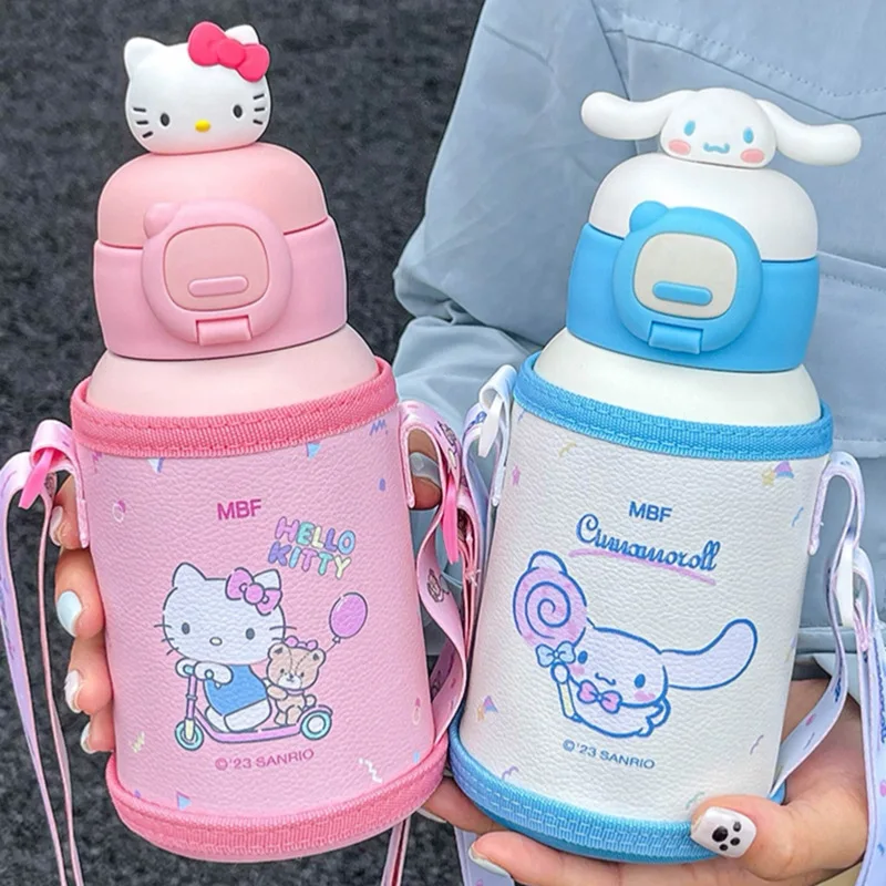 

Cartoon Sanrio 316 Stainless Steel Thermos Cup Cartoon Children's Water Cup Student Straw Kettle Pot Belly Gift Cup Jewelry Gift