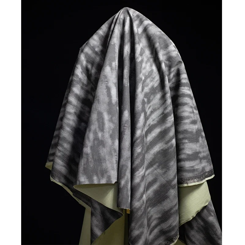 

PU Leather Fabric Black Gray Particle Stripes Creative Clothing Designer Apparel Sewing Fabrics for By Yard Cloth Sew Material