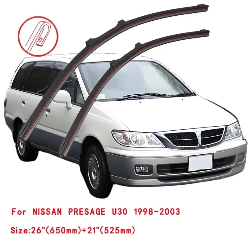 For NISSAN PRESAGE U30 1998-2003 Car Windshield Wiper Blade Front Windscreen Brushes Washer Accessories Window Replacement Parts