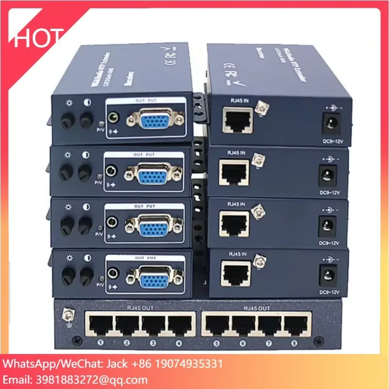8 Ports Audio Video VGA Extender Sender VGA Video Audio Over UTP Splitter 1x8 350MHz 1600x1200