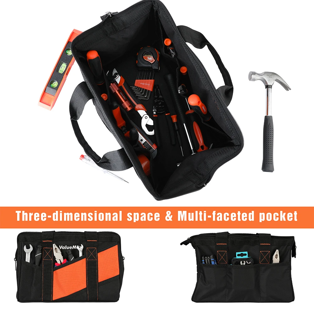 Valuemax 13inch Tool Bag Large Capacity 12 Storage Pockets for Tool Storage