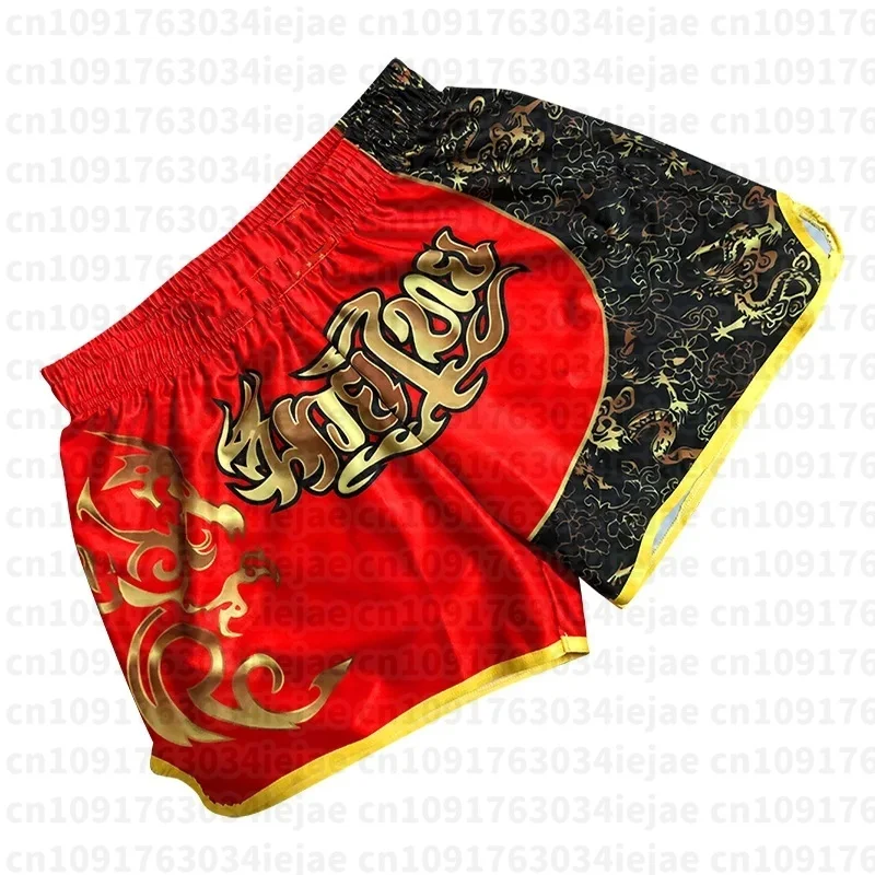 Herren- und Kinder-Shorts für Kickboxen und Muay Thai, bedruckte Boxershorts, Box-Thai-Shorts, professionelle Kickbox-Trainings- und Kampfkleidung. – Detail 3