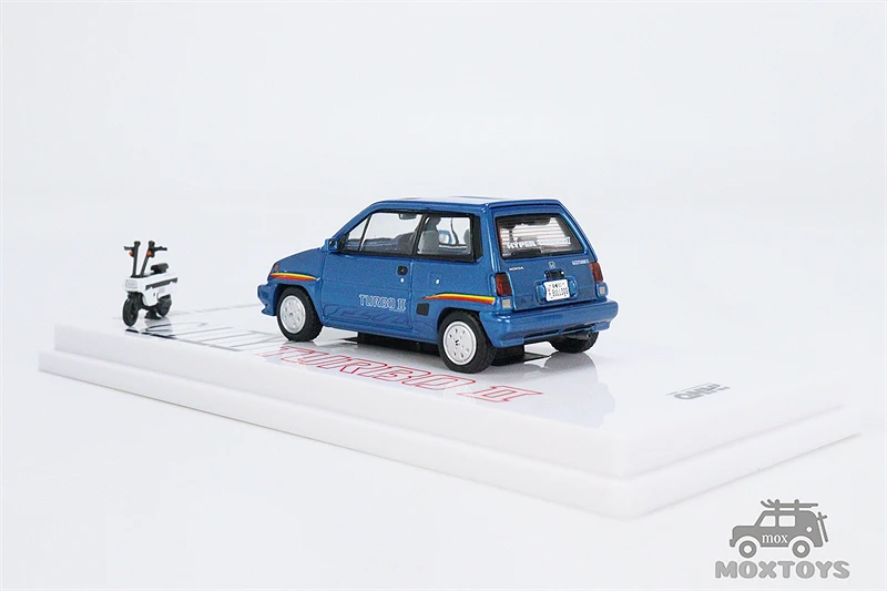 INNO 1:64 CITY TURBO II blue With White MOTOCOMPO Diecast Model Car