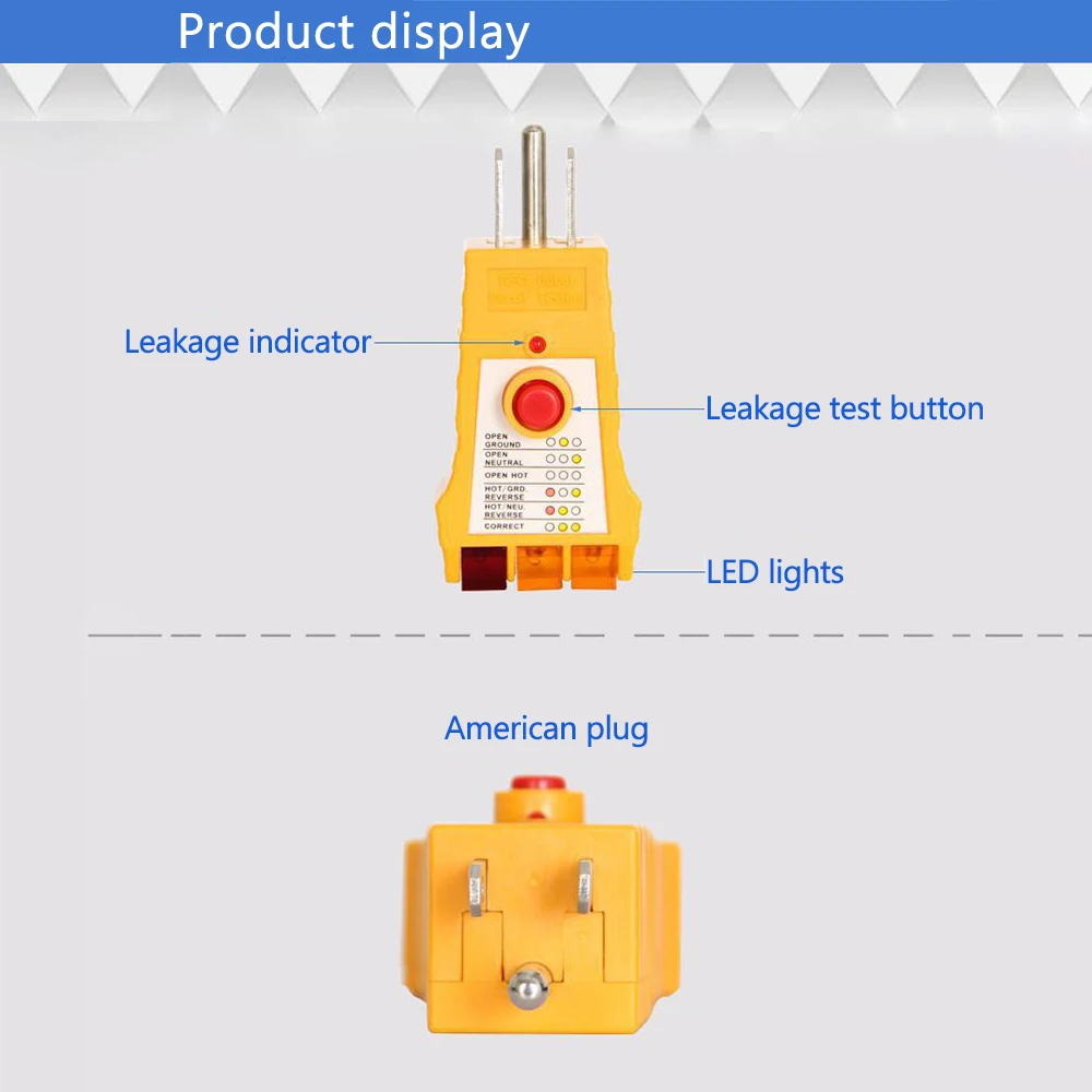 WH305 Socket Safety Tester Socket Contact Induction Power Detector Handheld Check Receptacle Tester Outlets Electician Tool