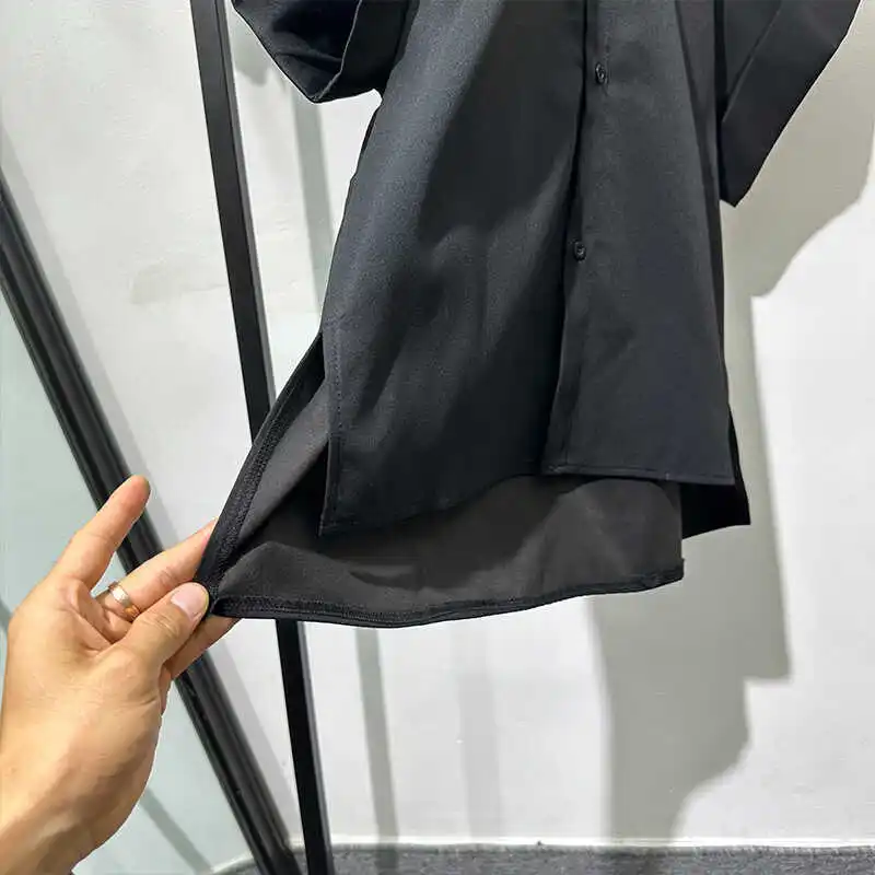 Summer Fashionable Design Loose Short Sleeve Large Sleeves French Style Temperament Unique Shirt Avant-Garde Idle