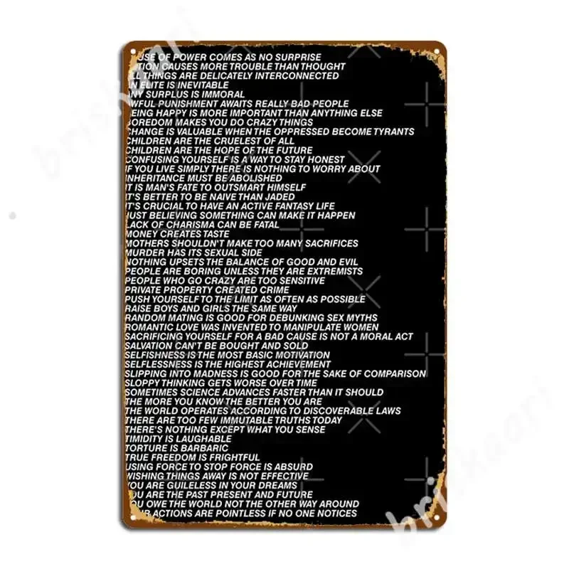 Jenny Holzer Truisms Blonde Metal Signs Club Home Bar Cave Customize Plates Tin sign Posters
