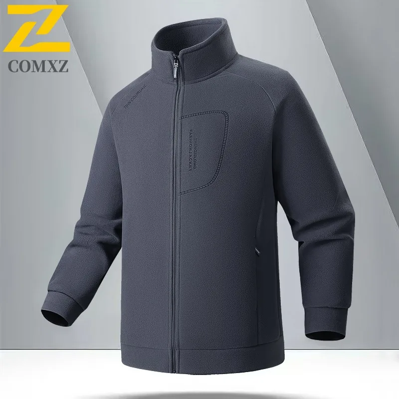

COMXZ утолщенная мужская куртка для работы на открытом воздухе, ветрозащитная теплая парка, высококачественная однотонная легкая уютная зимняя куртка с воротником-стойкой