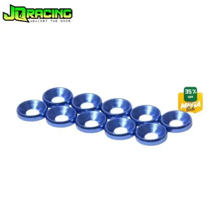 Original JQ Racing JQA0031  JQA0033 JQA0034 M3 Countersunk Washer 10pcs Blue Gold Green For RC 1/8 JQ Buggy Off-road Rc part