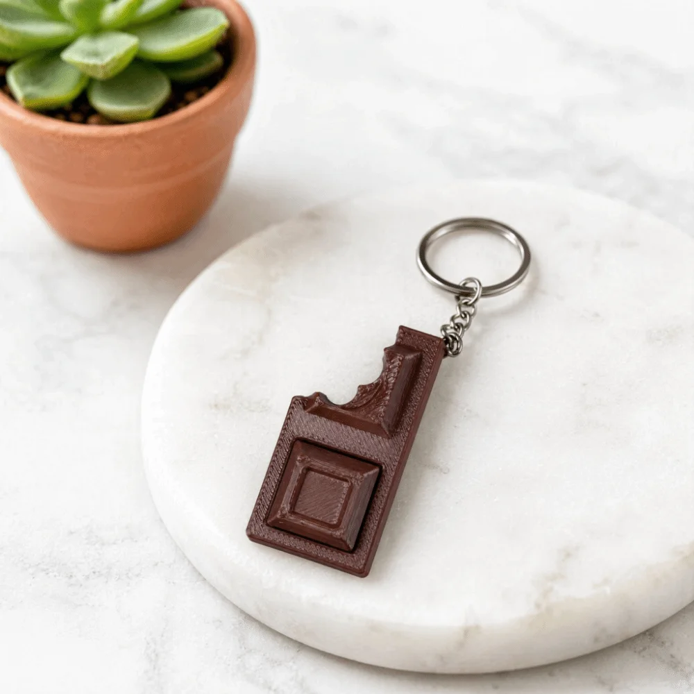 DIY 3D Printed Chocolate Keychain Handmade Personalized Sweet Keychain Cute Key Chain Gift Chocolate Lovers