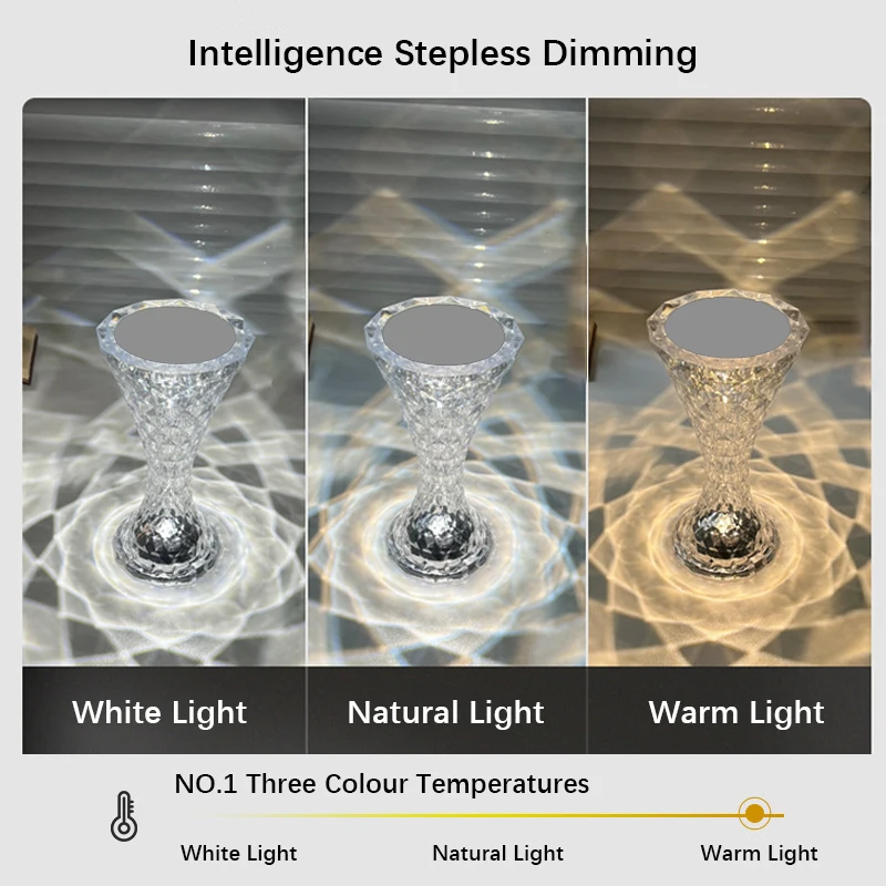 Светодиодный хрустальная лампа, хрустальные лампы с сенсорным управлением, хрустальная лампа с USB-портом, романтическая Настольная лампа с изменяющимися цветами