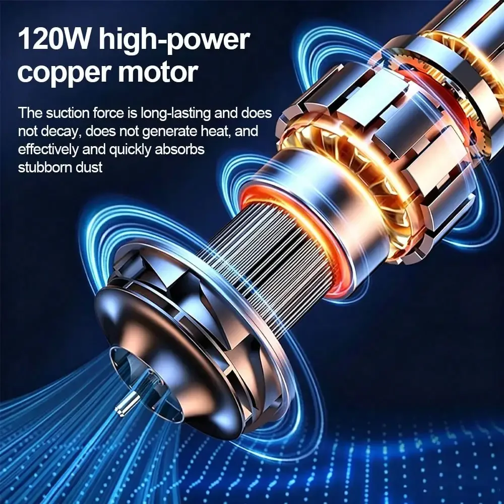 Portable Mini Car Vacuum Cleaner 15000PA Handheld Cordless Vacuum Cleaner 4000mAh Brushless Motor Suitable For Car, Home, Suction, Blowing, Extraction 3-Use Vacuum Cleaner view 5