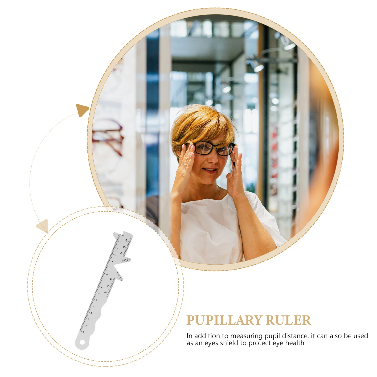 

Pupillary Distance Scale Ruler Lightweight Meter Pinhole Measurement Tool Plastic Student