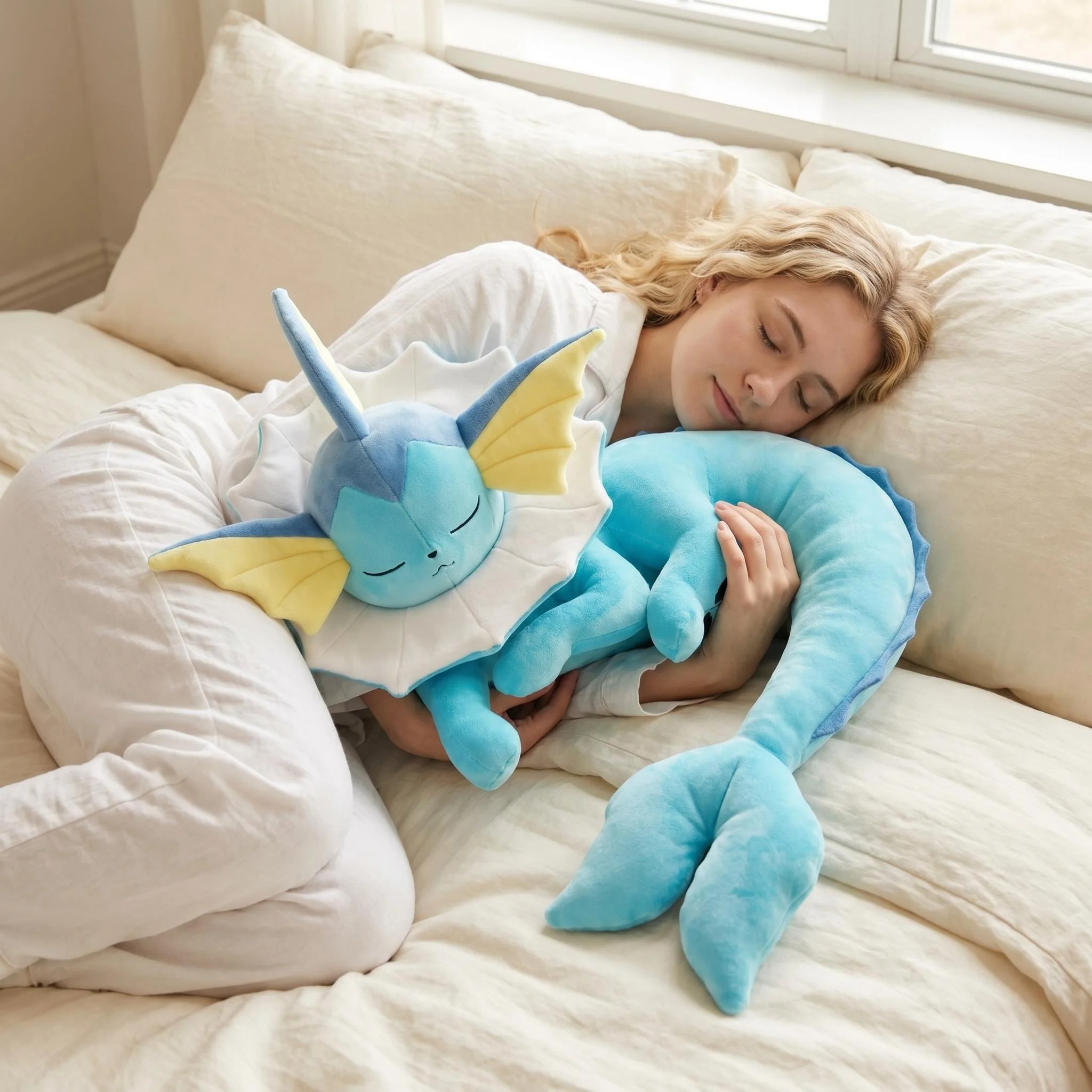 

Sleeping Series Eeveelution Vaporeon Flareon Large Plush Toys Aquali Doll Cute Ornament Stuffed Plushie Pillow Pokémon Gift