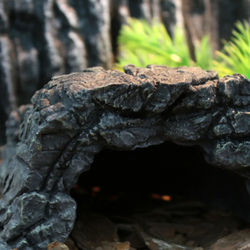 1Pcs Lifelike Resin Turtle Cave Ornament for Aquarium Fish Tank Micro Landscape Decoration Desktop Terrarium Adornment Natural