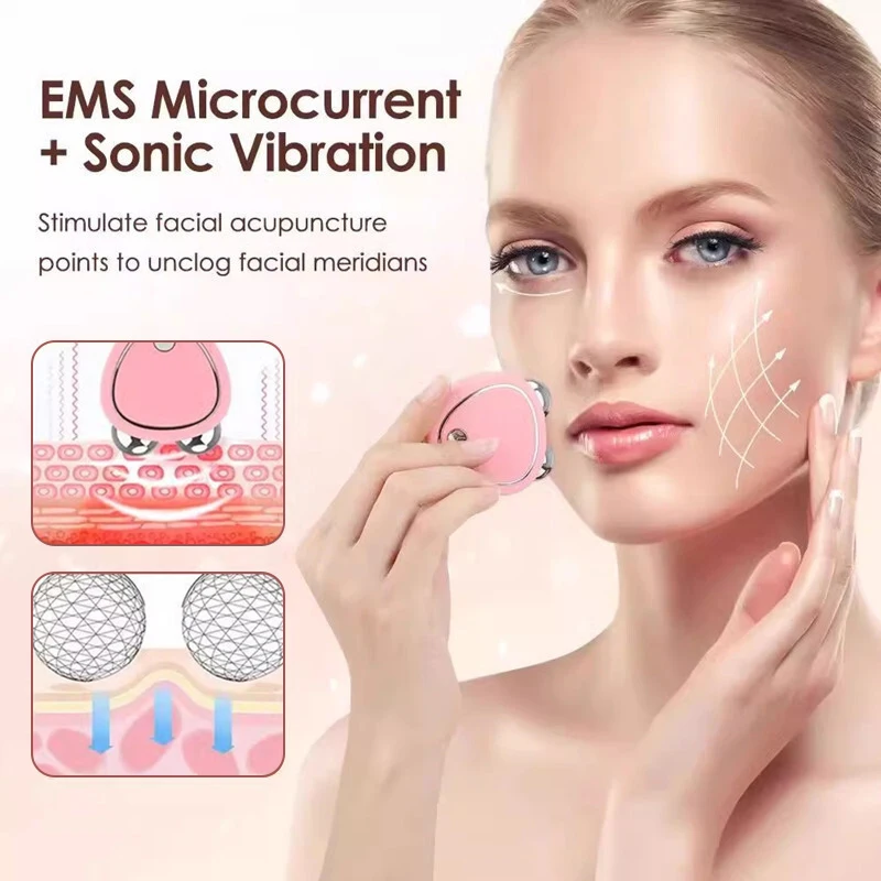 Efficient Face Lift Massager - Latest Mini Microcurrent Device, Electric with 3 Speed Gears