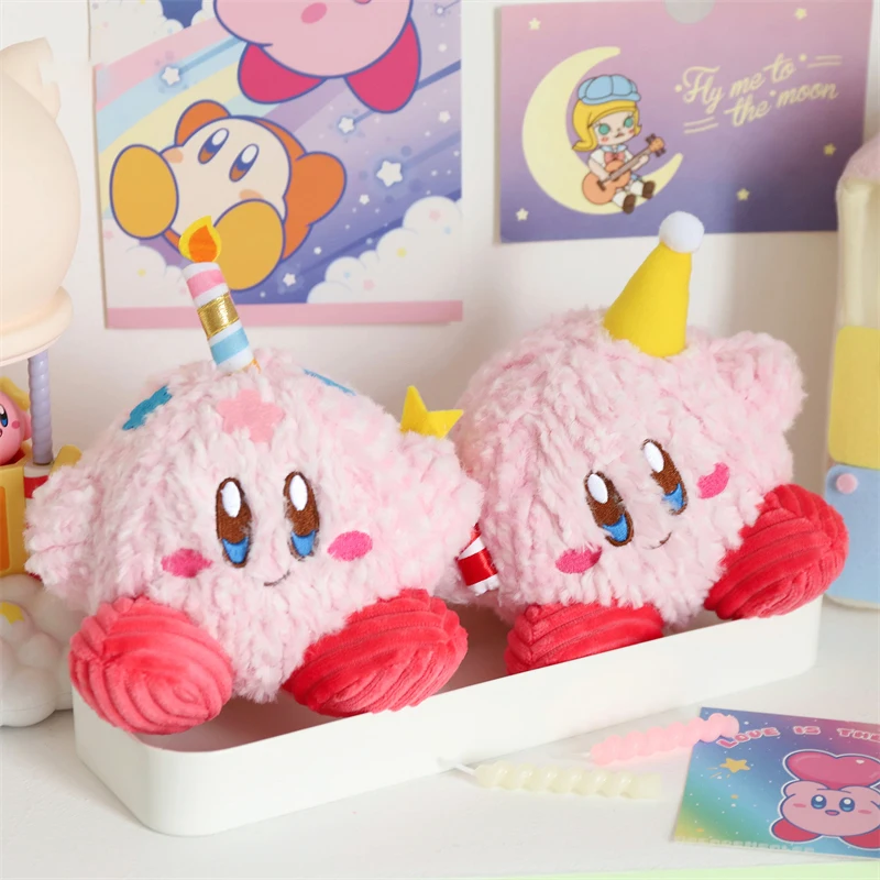 Kawaii Kirby Plush Toys Cartoon Birthday Star Kirby DIY Birthday Cake Decoration Desktop Kawaii Accessories Juguetes Para  Niños