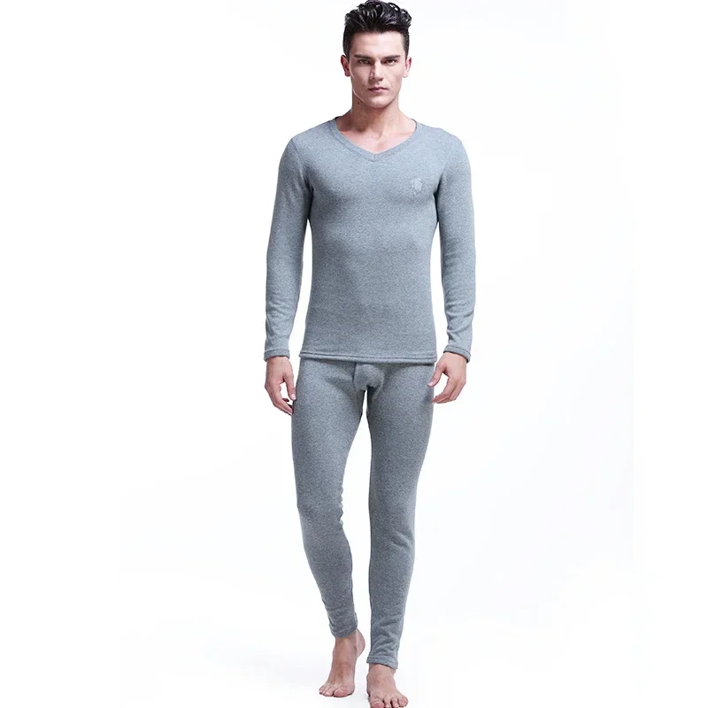 

Мужской комплект из 4 предметов: утепленная флисовая терморубашка с V-образным вырезом и длинным рукавом, облегающая, из хлопка, и теплые кальсоны.