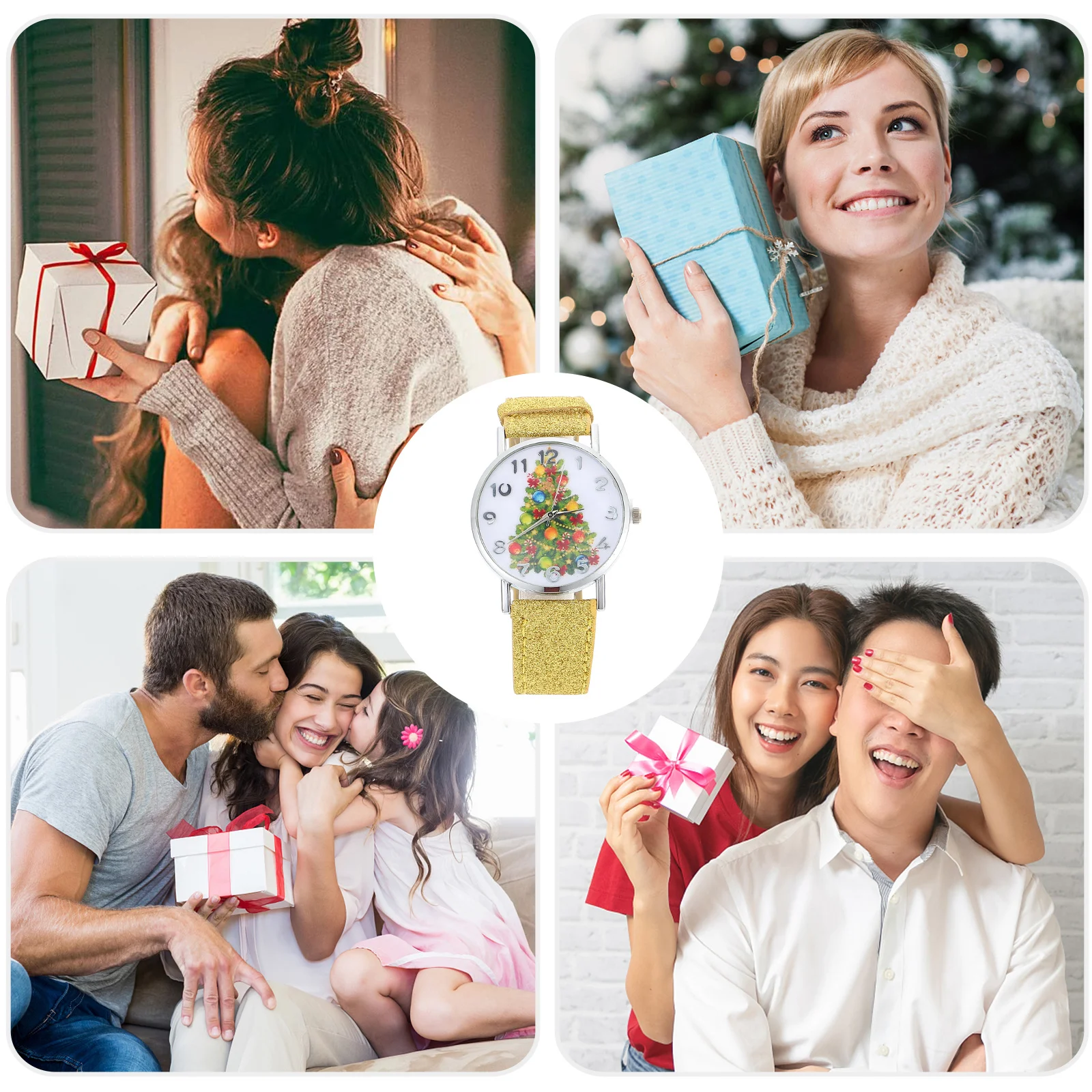 1 قطعة ساعة نسائية أنيقة عيد الميلاد نمط سبائك الزنك السيدات ساعة اليد ساعة أنيقة للطلاب ارتداء اليومي