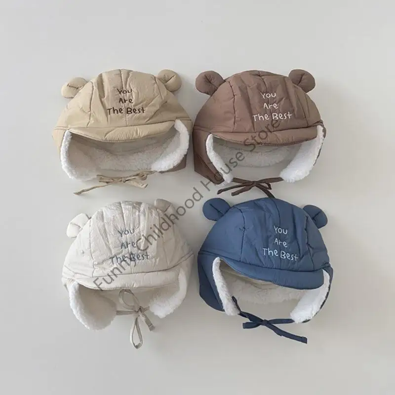 D0LA 유아 추운 날씨 모자 Rapiddry 면 혼합 귀 보안 모자 48-53cm