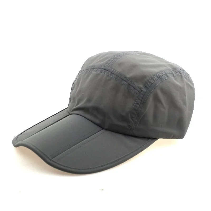 summer women solid color Quick drying foldable Folding waterproof baseball cap