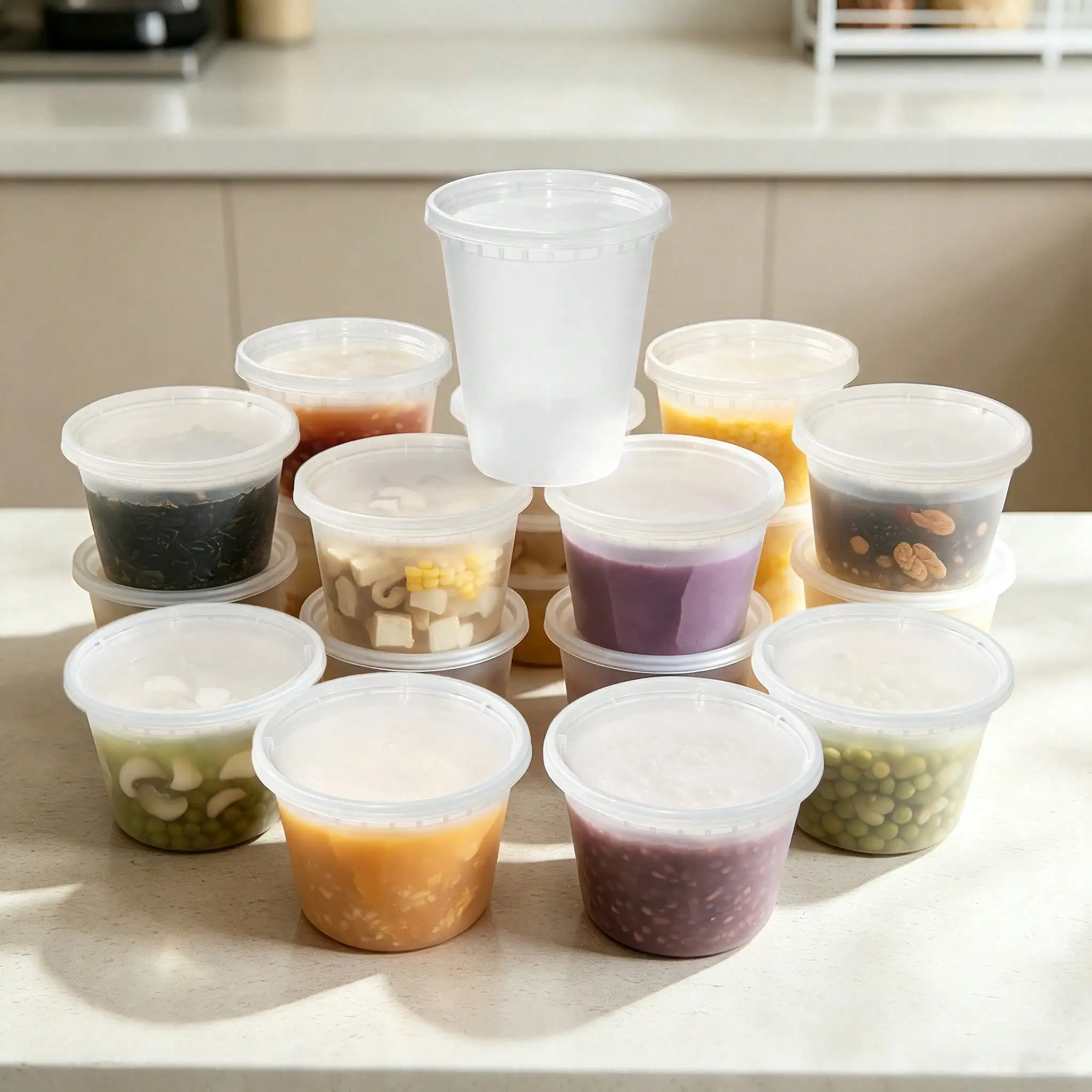 45 Sets Of Clear Plastic Storage Containers With Lids (8/16/24/32 Oz), PP Material, Heat-Resistant, Leak-Proof, Microwave , Reusable, Perfect For Dry Goods And Soups, Ideal For Family Gatherings, Restaurants, And Catering Services