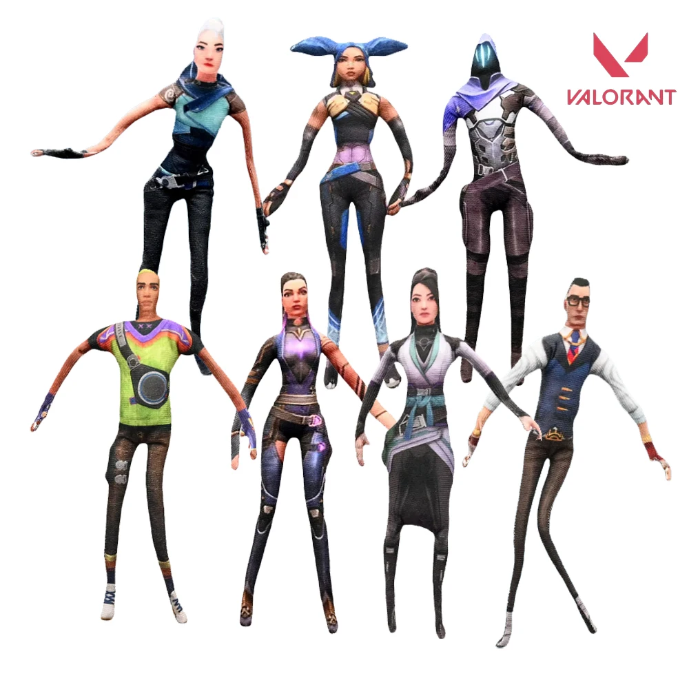 لعبة Valorant Jett Viper Sage Phoenix Kay Cosplay دمية قطنية قطيفة قابلة للالتواء شكل تجريدي لتزيين الغرفة هدايا مضحكة للجنسين #1