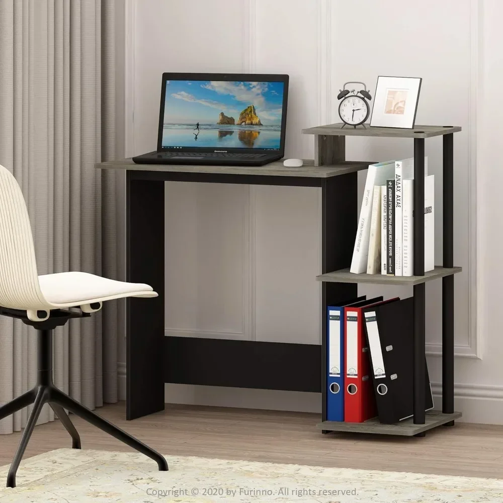 

Great deal.Efficient Home Laptop Notebook Computer Desk with Square Shelves, French Oak Grey/Black