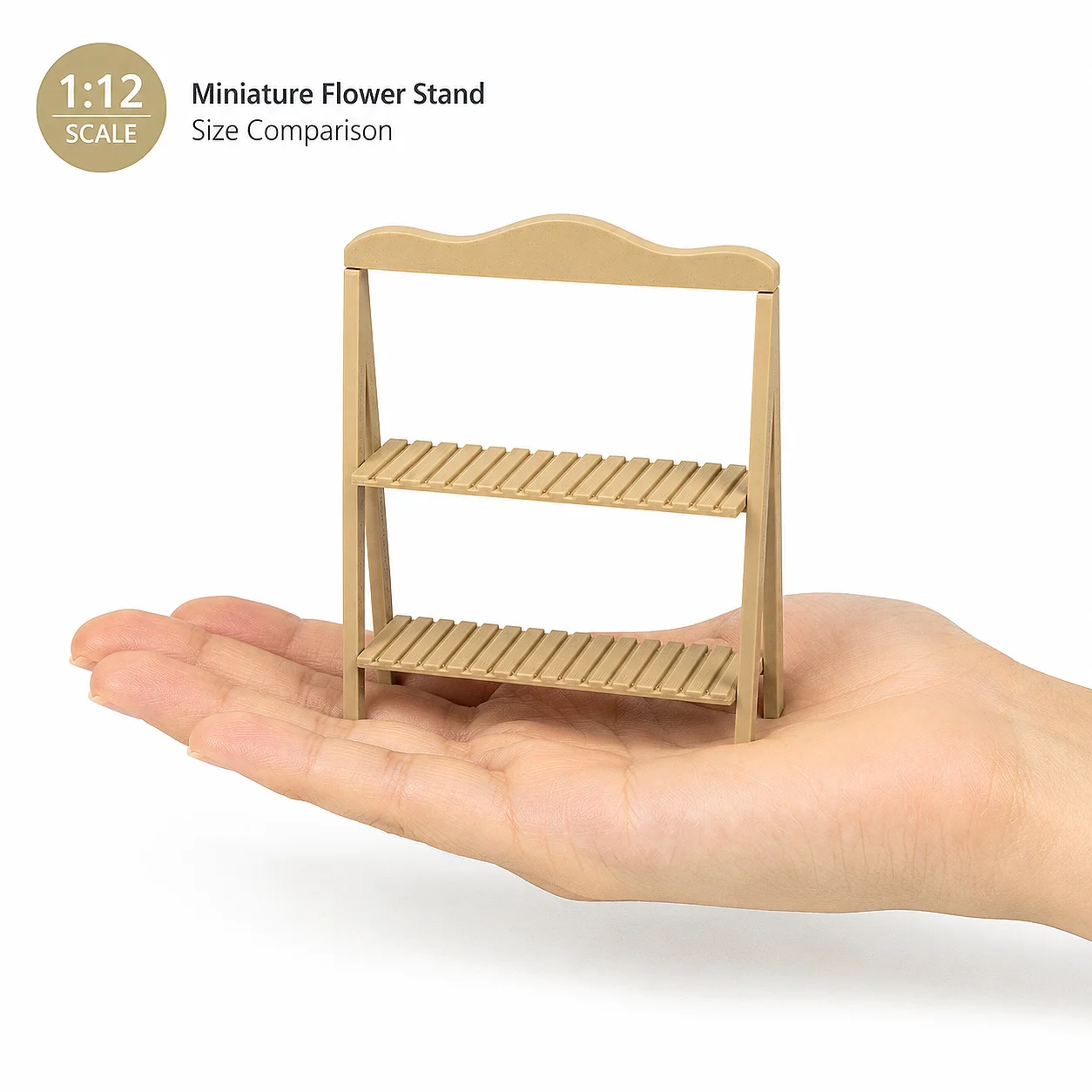 Dollhouse Furniture 1:12 Scale Miniature Double-Layer Flower Stand, Mini Plant Stand Display Rack, Outdoor Garden Decorative Shelf, Suitable for Dollhouse Courtyard, Balcony, Living Room, and Other Scene Arrangements The Double-Layer Design Increases the Display Space and Can Be Paired with Mini Plants, Flower Pots, and Other Decorations to Create a Refined Miniature Home Environment. Modern Minimalist Style, Available in Two Colors, Requires Simple Self-Assembly, Suitable for Dollhouse Enthusiasts and Miniature Model Collectors.