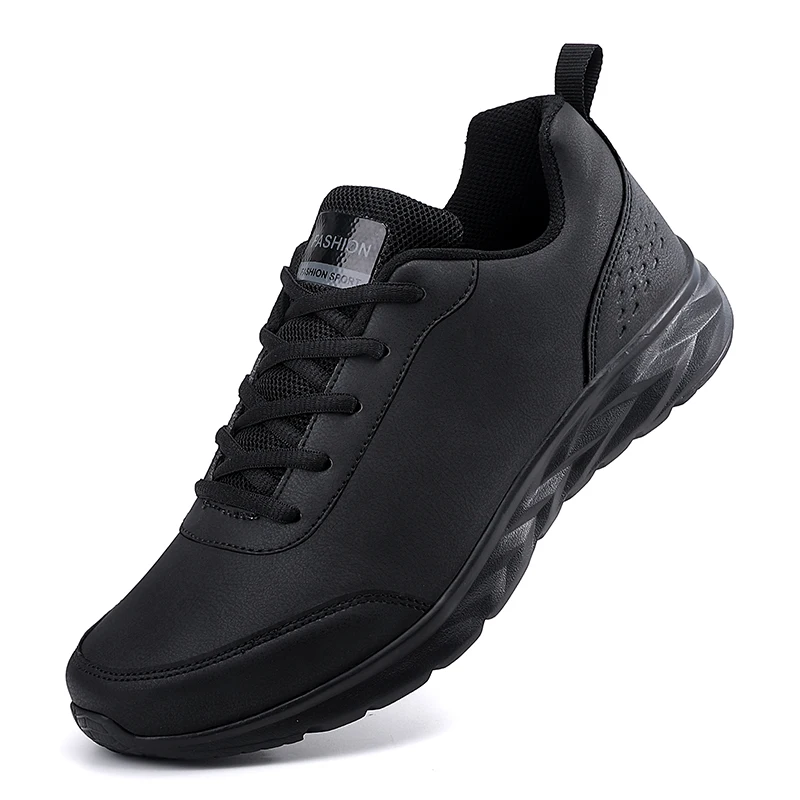 Men's Waterproof Leather Training Shoes Cushioned Sole Cross Trainers Lightweight Casual Sneakers for Gym & Daily Wear