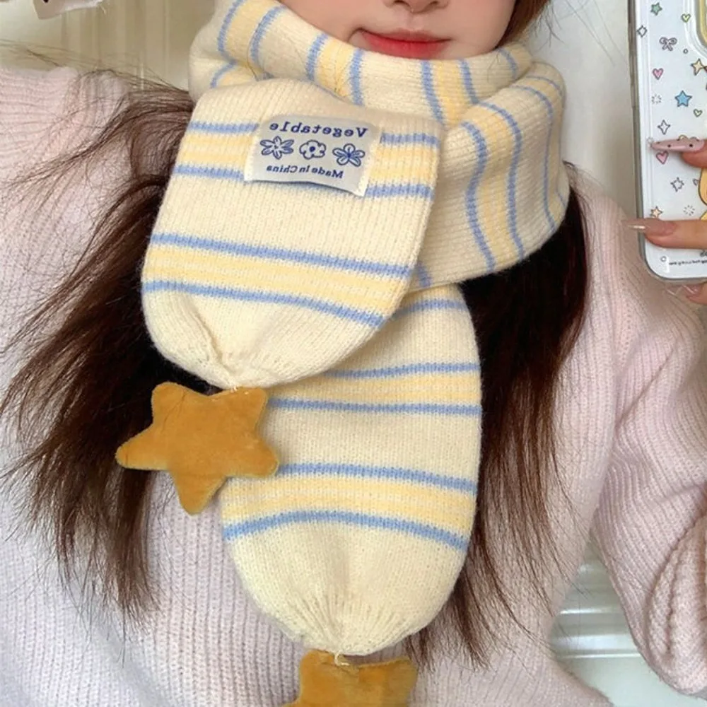 Fashion Keep Warm Knit Scarf Soft Korean Style Cross Scarf Thicken Vibes Neck Warmer Women