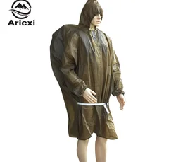 Hooded Rain Poncho with Pocket for Adults, Waterproof Lightweight Unisex Raincoat for Hiking, Camping Emergency