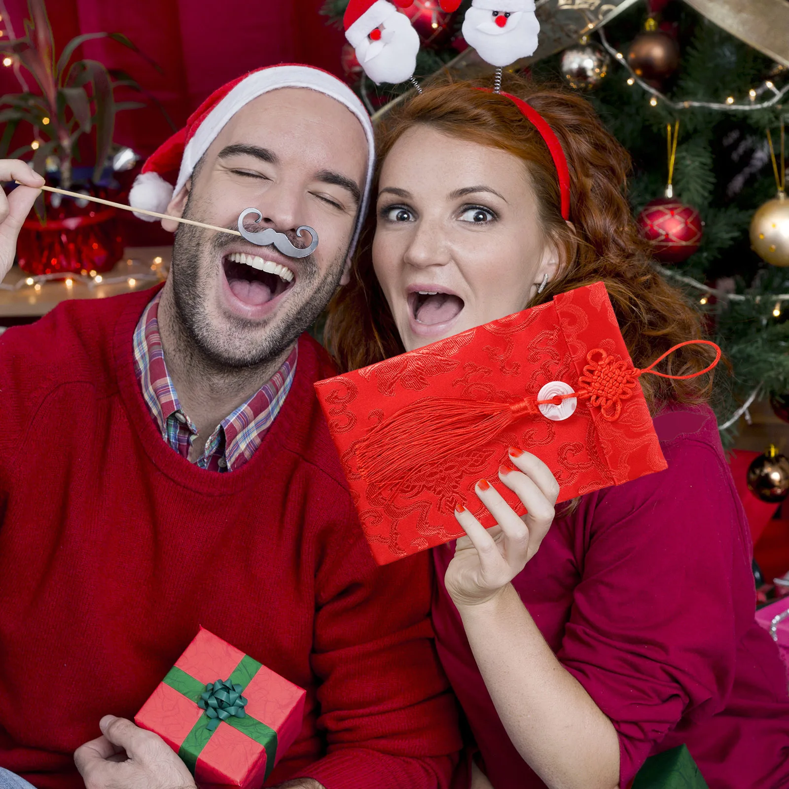 Red Packets Hot Stamping Brocade Design Chinese New Year Money Envelope Gift For Kids Festival Party Favors Supply