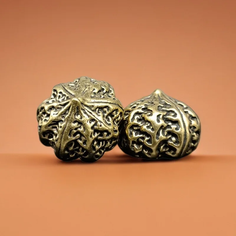 Brass Solid Zhong Kui Copper Walnut Creative Hand Pieces Elderly Fitness Fitness Ball Collectible