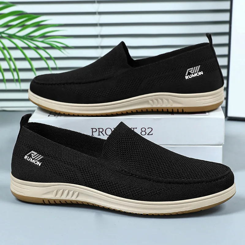 

Fashionable Men's Casual Shoes New Hollow Mesh Shoes Single Foot Dad Cloth Shoes Comfortable for Lazy Outdoor Hiking Work