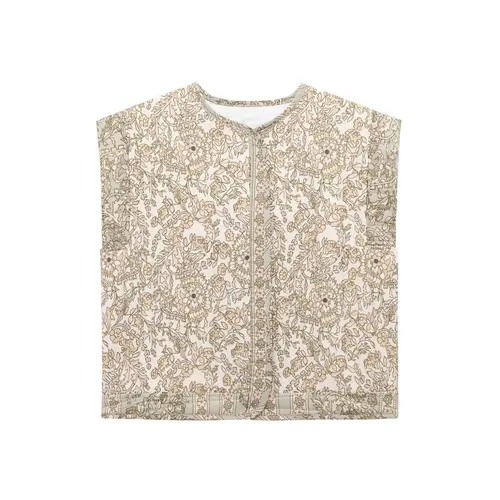 Imagen 2 del producto Zevity-Chaleco sin mangas con estampado Floral Vintage para mujer, Tops con costuras abiertas, ropa informal Ct332