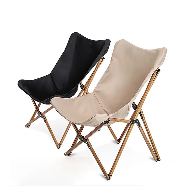 FX-Outdoor Folding Chair, Wood Grain, Aluminum Tube, Camping, Leisure, Beach, Butterfly Chair, Fishing, FSTAR