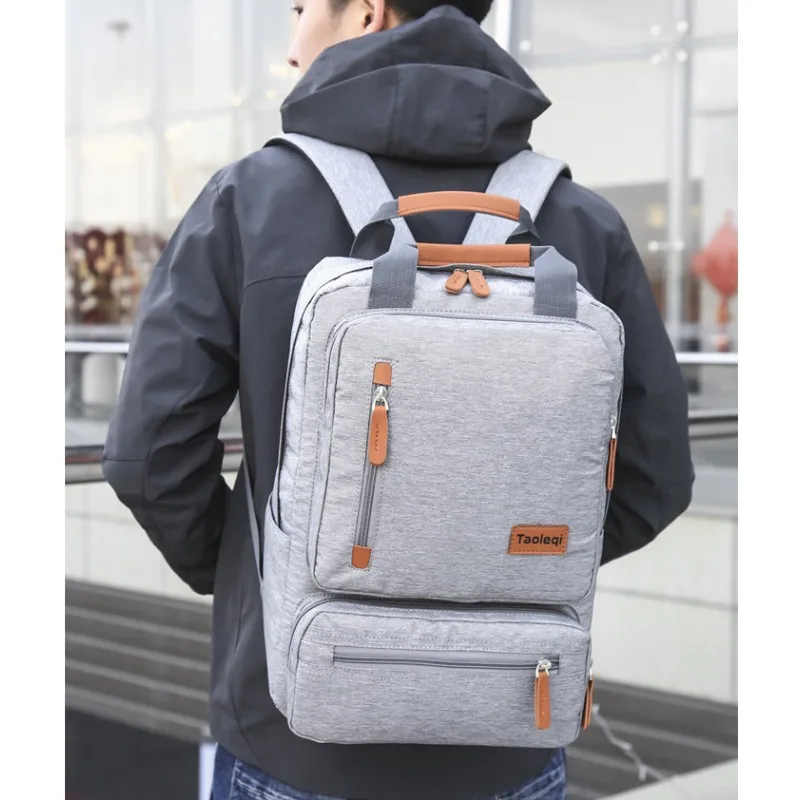 Large Capacity Men Students Schoolbag Fashion Commute Laptop Shoulder Bag Multifunctional Leisure Travel Backpacks Men Mochilas