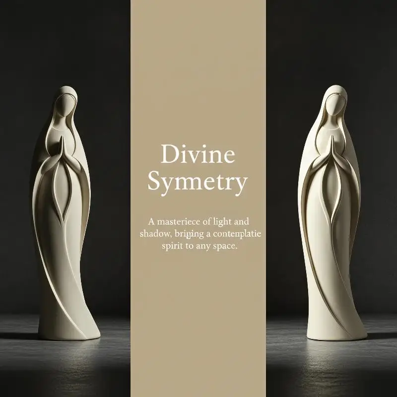 3D Printed  Mary Statue Scratch Resistant Praying Blessed Mother Ornament for Easter Gift