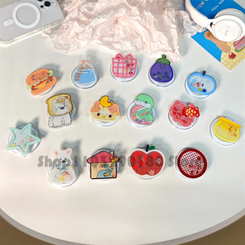 

Корейский милый зыбучий песок встряхивает мультяшный магнитный держатель Grip Tok Griptok, подставка для телефона, поддержка iPhone Pad Magsafe Smart Tok