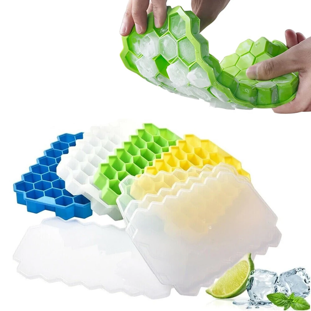 Moldes de silicona para cubitos de hielo, para agua, Alcohol, jugo, paletas, bandeja de hielo de fácil liberación, moldes de silicona de calidad alimentaria