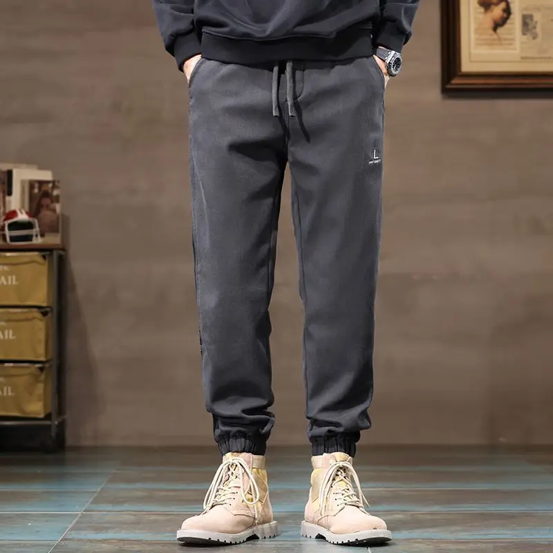 

Новые осенние мужские повседневные брюки, свободные спортивные модные универсальные шаровары с модной строчкой