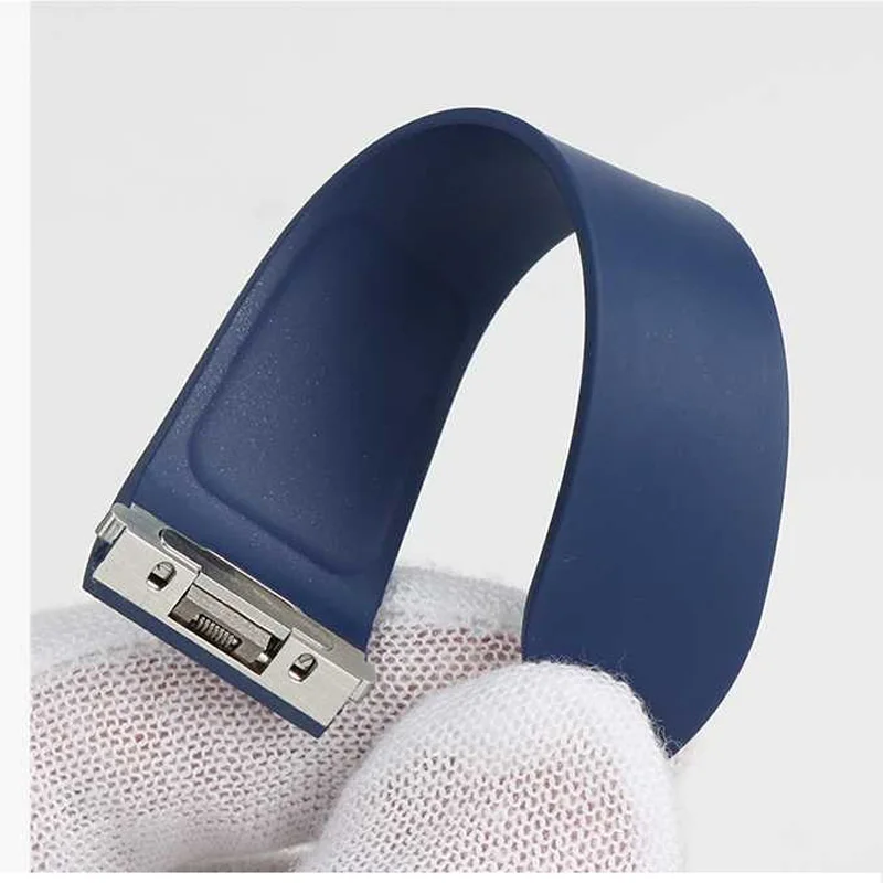 Quality Fluororubber Strap For Cartier New Santos W2SA0006 WGSA0037 WSSA0009 Watch Band Quick Release Waterproof Bracelet